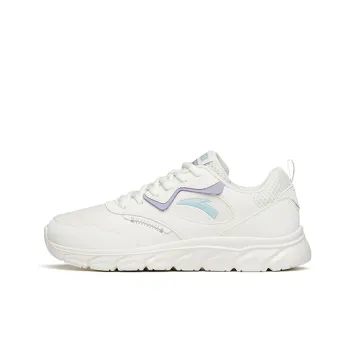 Anta Running Collection Cushioned Slip Resistant Abrasion Resistant Low Top Sprint Running Shoes Women's White Purple