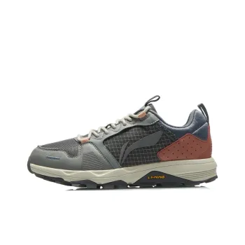 LiNing Slip Resistant Cushioning Wear Resistant Low Top Running Shoes Gray