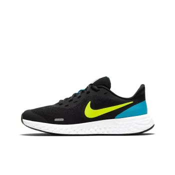 Nike REVOLUTION 5 Cushioning Anti Slip Wear Resistant Breathability Low Top Running Shoes Women's Black Yellow Blue