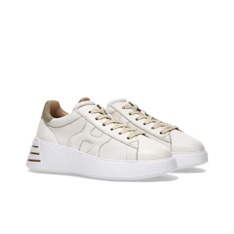 HOGAN Rebel Cushioning, Slip Resistant, And Abrasion Resistant Low Top Casual Shoes Women's Ivory White-1