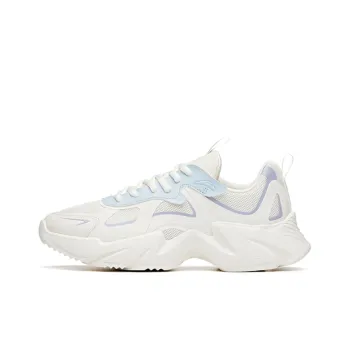 ANTA Running Shoes Women's Low Top Ivory White/Light Bright Blue/Poplar Catkin Purple