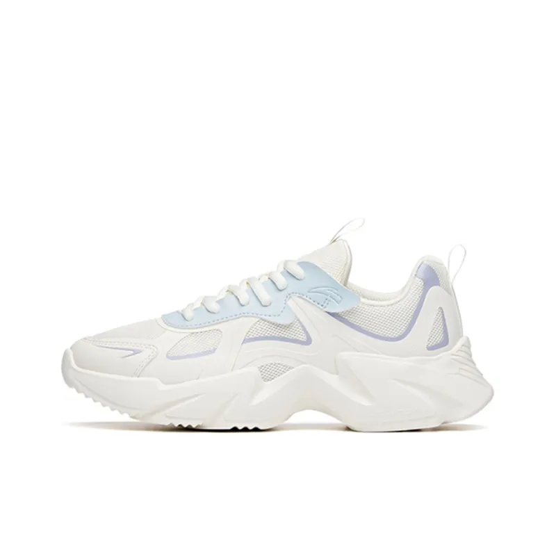 ANTA Running Shoes Women's Low Top Ivory White/Light Blue/Poplar Catkin Purple-0
