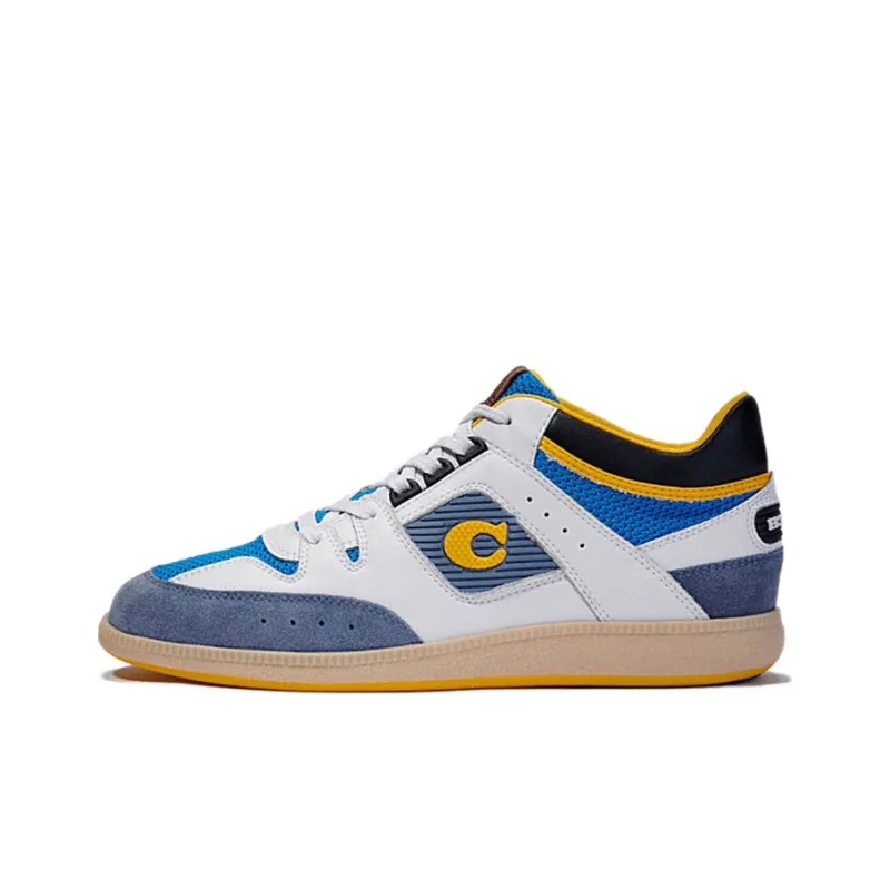 COACH Low Top Stylish Skateboarding Shoes Men's White Blue-0