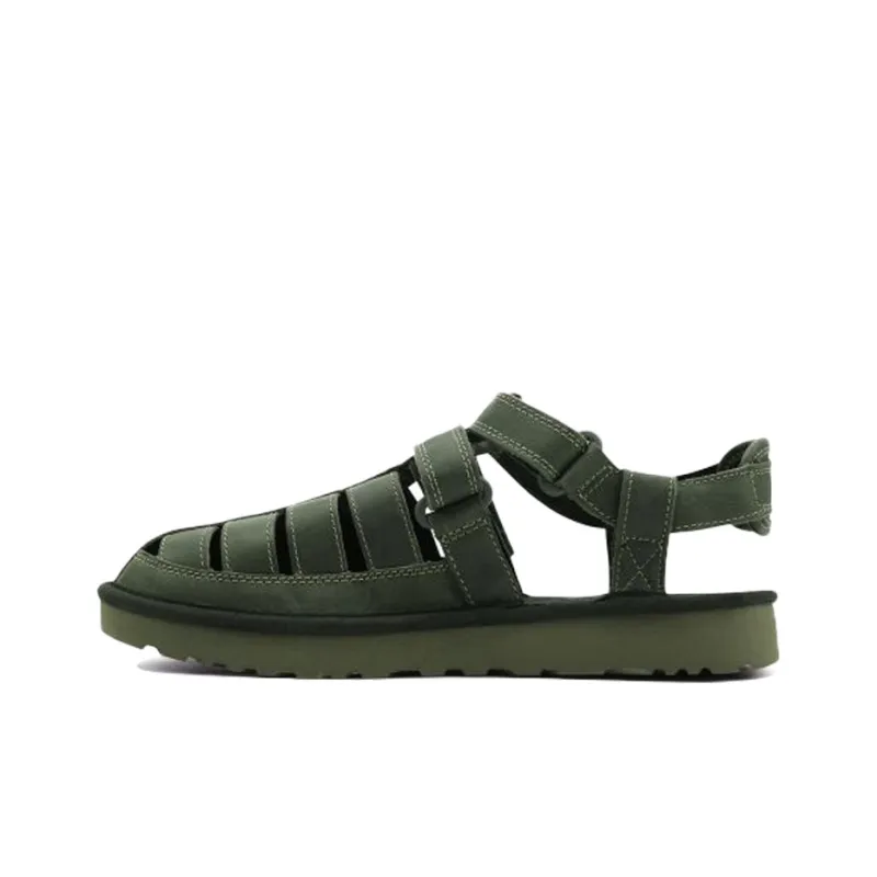 UGG Dune Fisherman Cowhide Green Sandals-0