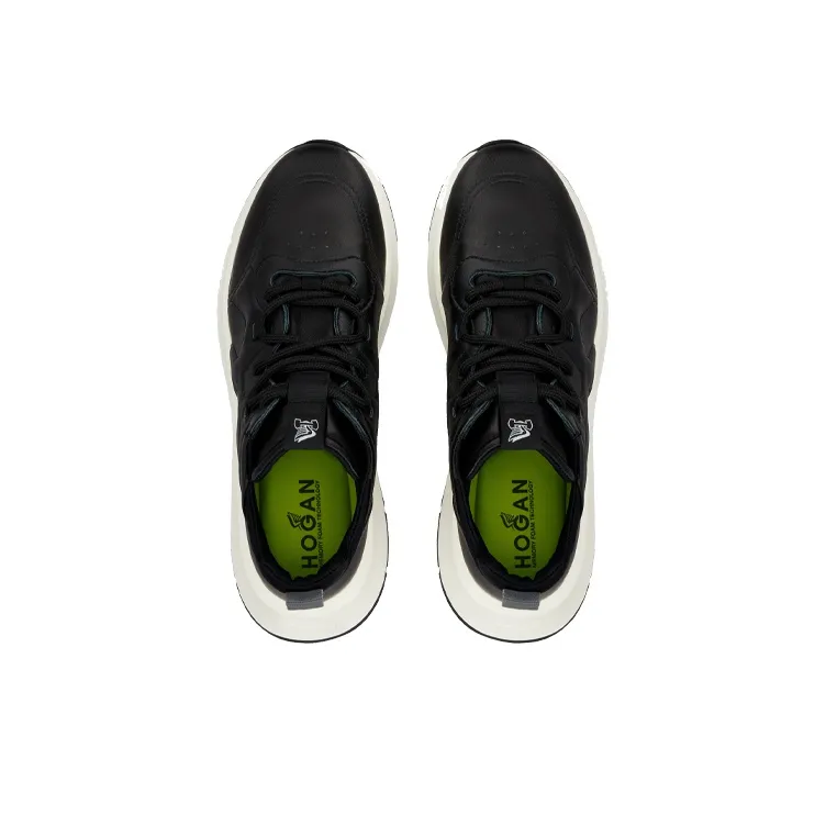 HOGAN H585 Cushioning, Wear Resistant Low Top Casual Shoes Women's Black-3