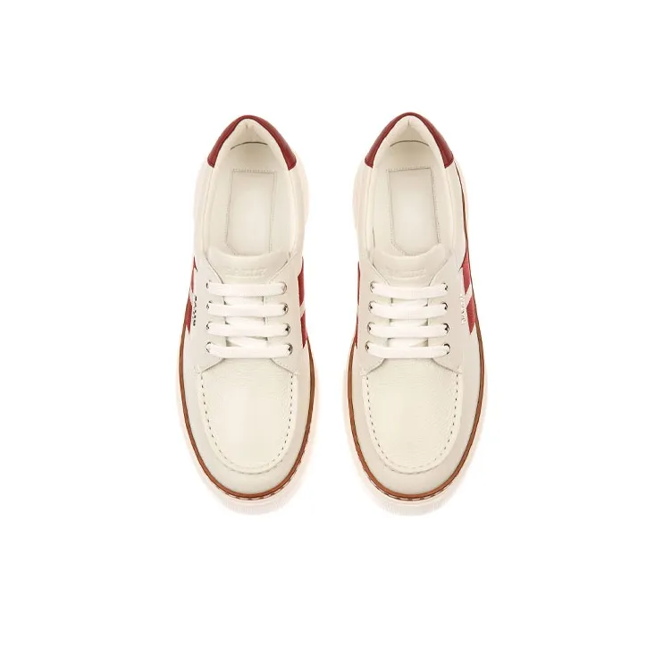 BALLY Skateboard Shoes Men Low Top White/Red-3