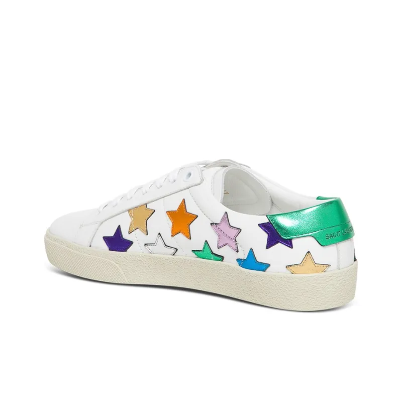 SAINT LAURENT Court Classic Low Top Stylish Skateboarding Shoes Women's White Multicolor-2