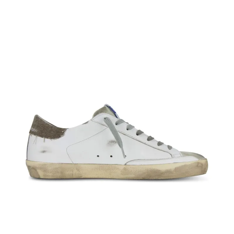Golden Goose Super Star Low Top Stylish Skateboarding Shoes Men's White Brown Vintage Version-1