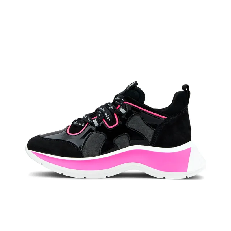 HOGAN H585 Cushioning Anti Slip And Wear Resistant Coverage Low Top Casual Shoes Women's Black-0