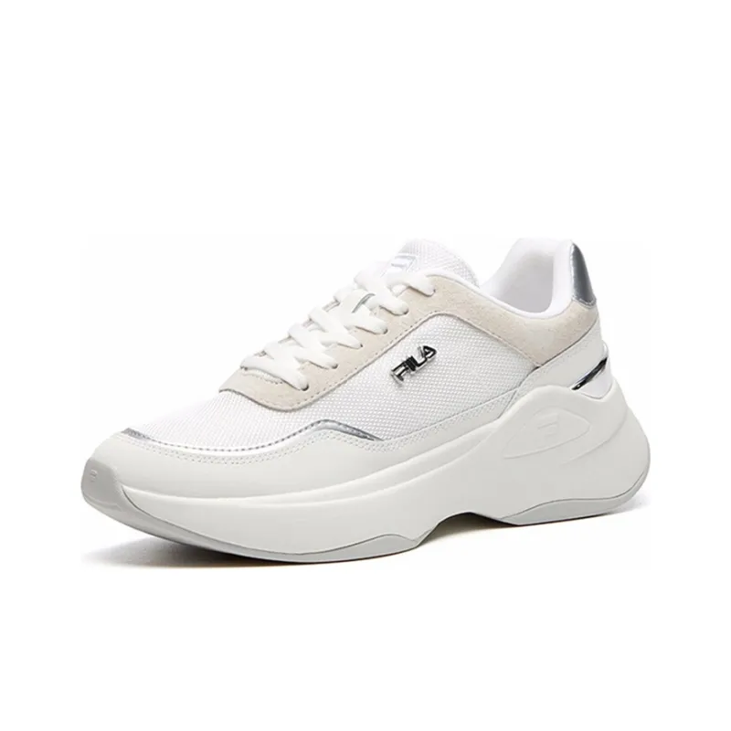 FILA Cushioned Slip Resistant Abrasion Resistant Breathable Low Top Running Shoes Women's Bright White-1