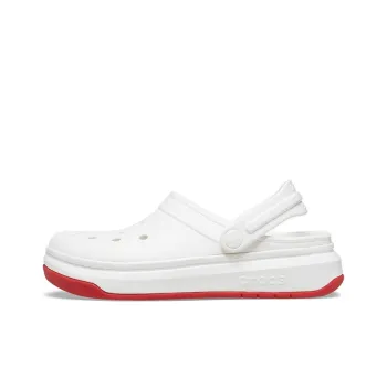 Crocs band Full Force Thick Sole Sandals White Red Unisex