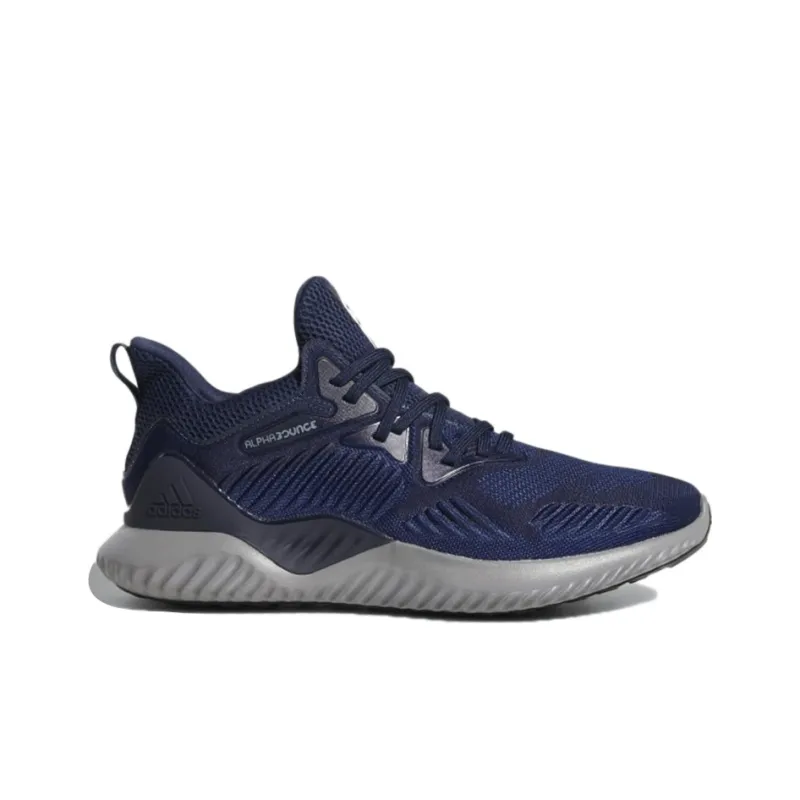 Adidas AlphaBounce Beyond Homme Slip Resistant Breathable Low Top Running Shoes Unisex Dark Blue-1