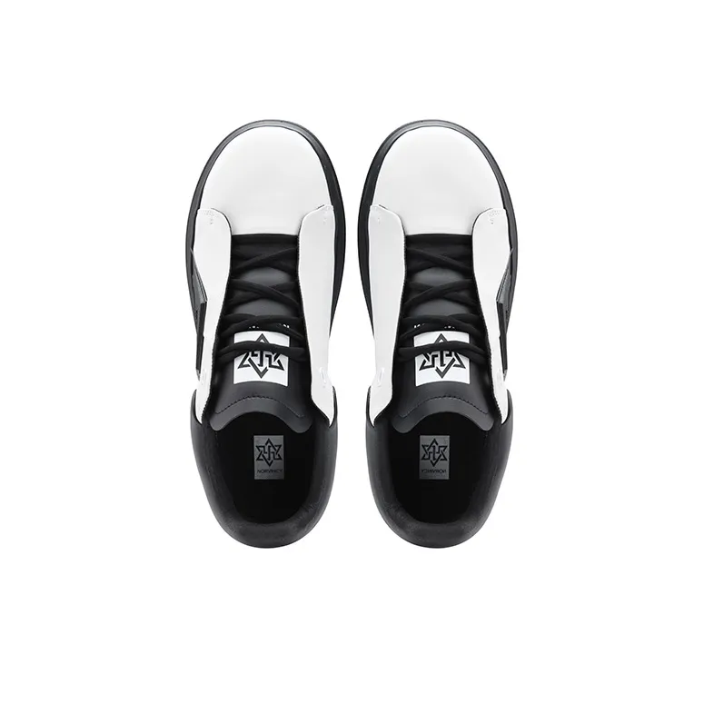 NORVINCY Low-Top Stylish Skateboarding Shoes Unisex Black White-2