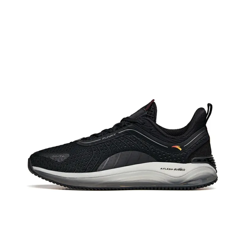 Anta Running Collection Cushioning, Abrasion Resistant, Slip Resistant Low Top Running Shoes Men's Black-0