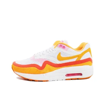 Nike Air Max 1 Cushioning Anti-Slip And Wear-Resistant Low-Top Running Shoes Women's White Orange