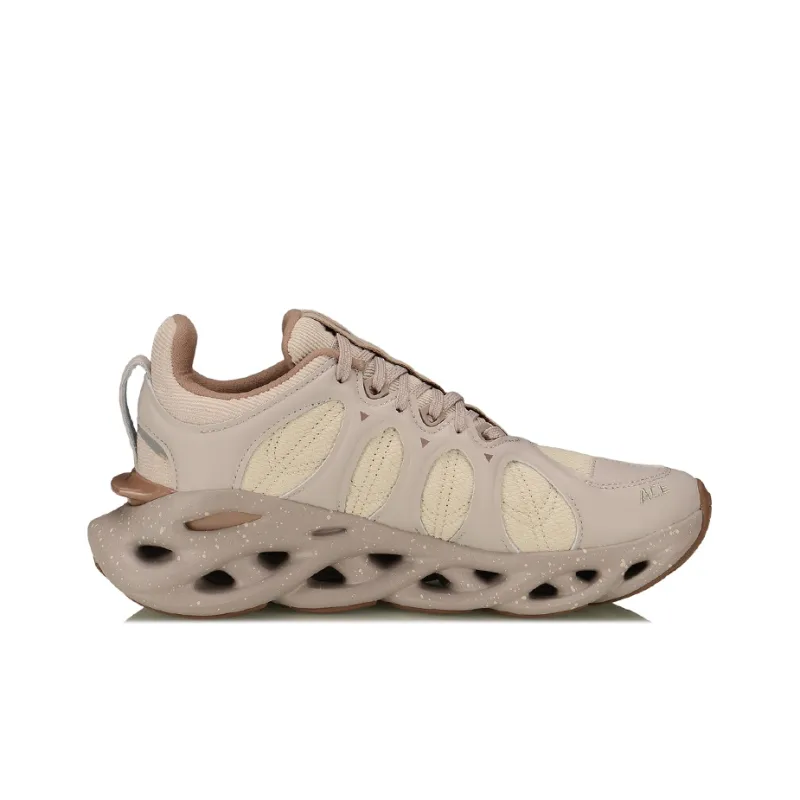 LiNing Arc ACE Cushioning, Slip Resistant, Abrasion Resistant, Breathable, Rebound Low Top Running Shoes Women's Taupe-1