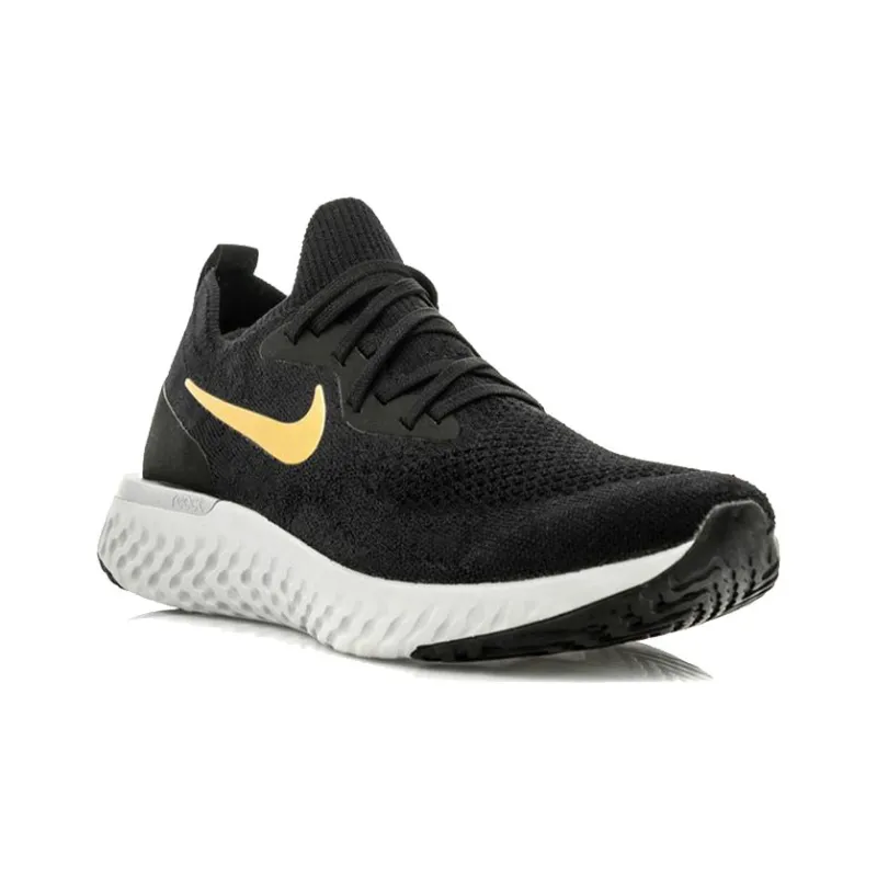 Nike Epic React Flyknit Black Gold Women's-2