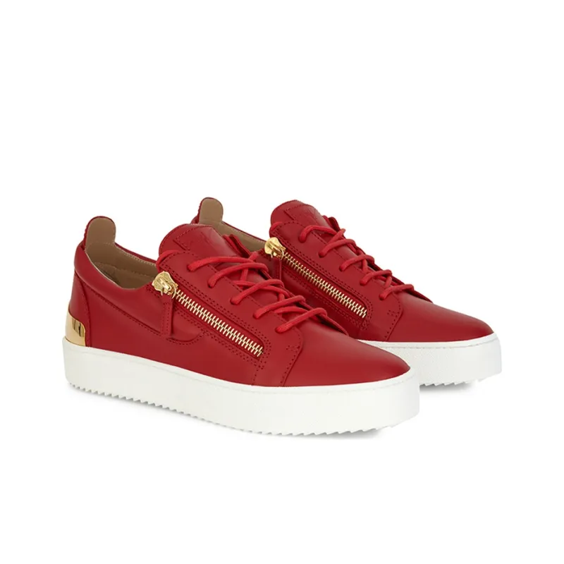 Giuseppe Zanotti/GZ Frankie Low Top Skateboard Shoes Men's Red-1