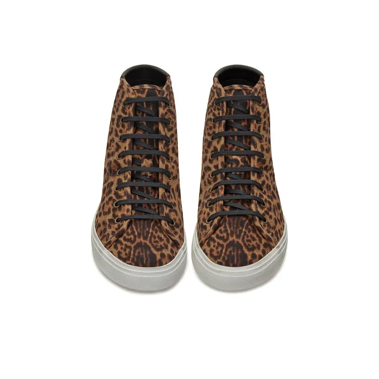 SAINT LAURENT Leopard Print High Top Sneakers-3