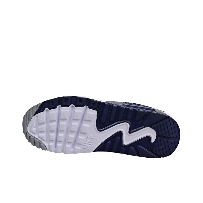 Nike Air Max 90 Cushioning Anti-Slip And Wear-Resistant Low-Top Running Shoes GS Gray Blue-4
