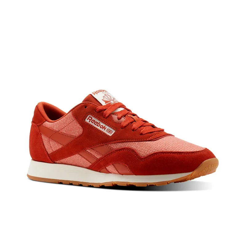 Reebok Classic Nylon Running Shoes Men Low-Top Amber Red-2