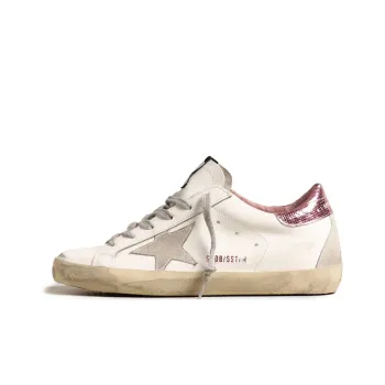 Golden Goose Super Star Low Top Stylish Skateboarding Shoes Women's White Pink Vintage Version