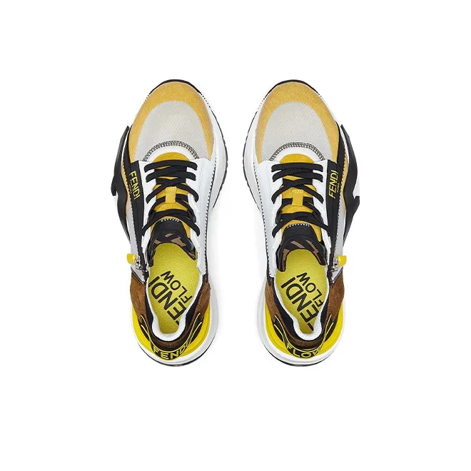 FENDI Flow Slip On Gray Yellow-3