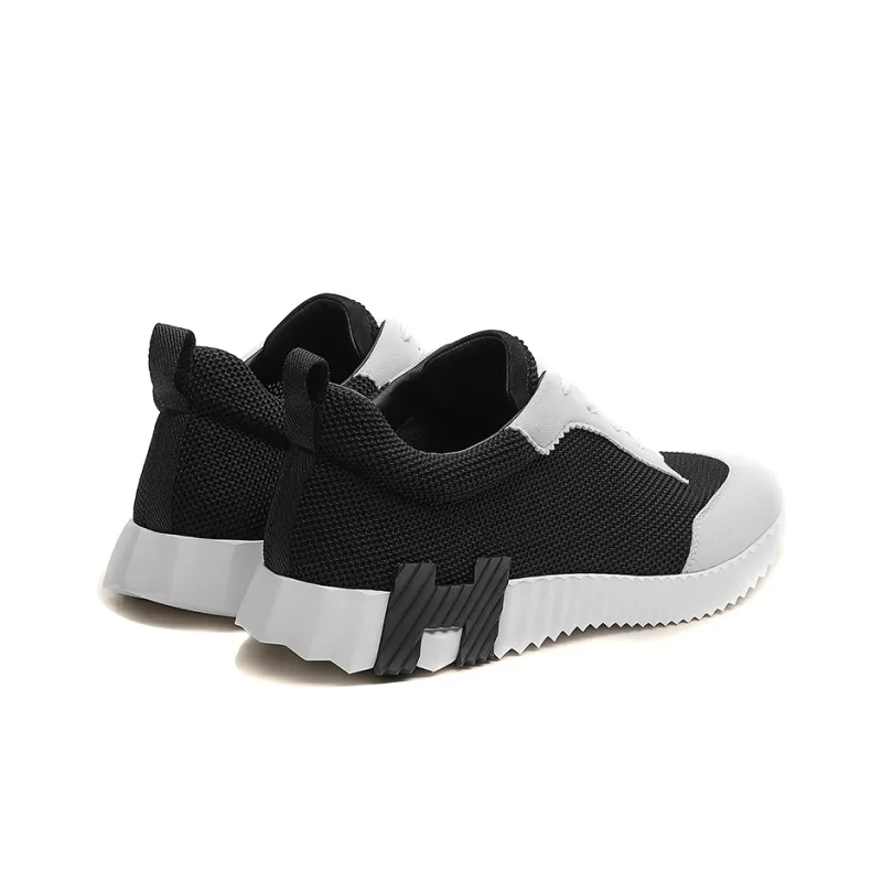 HERMES Bouncing Cushioning, Slip Resistant, And Abrasion Resistant Low Top Athletic Shoes Men's Black White-3