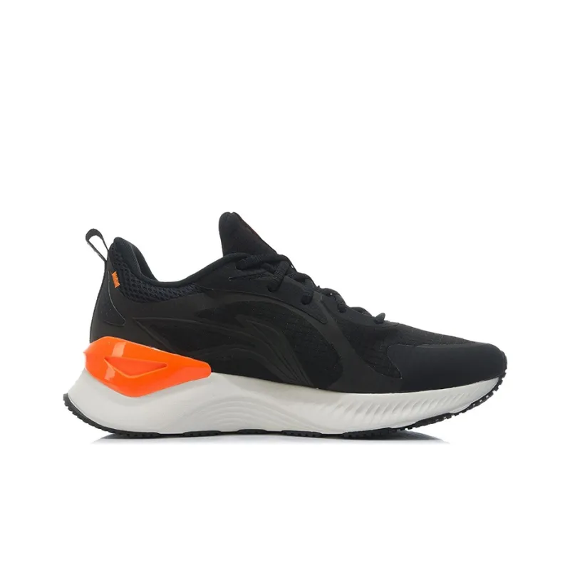 LINING YueYing Element Running Shoes Men Low Top Black/Neon Glow Orange-1