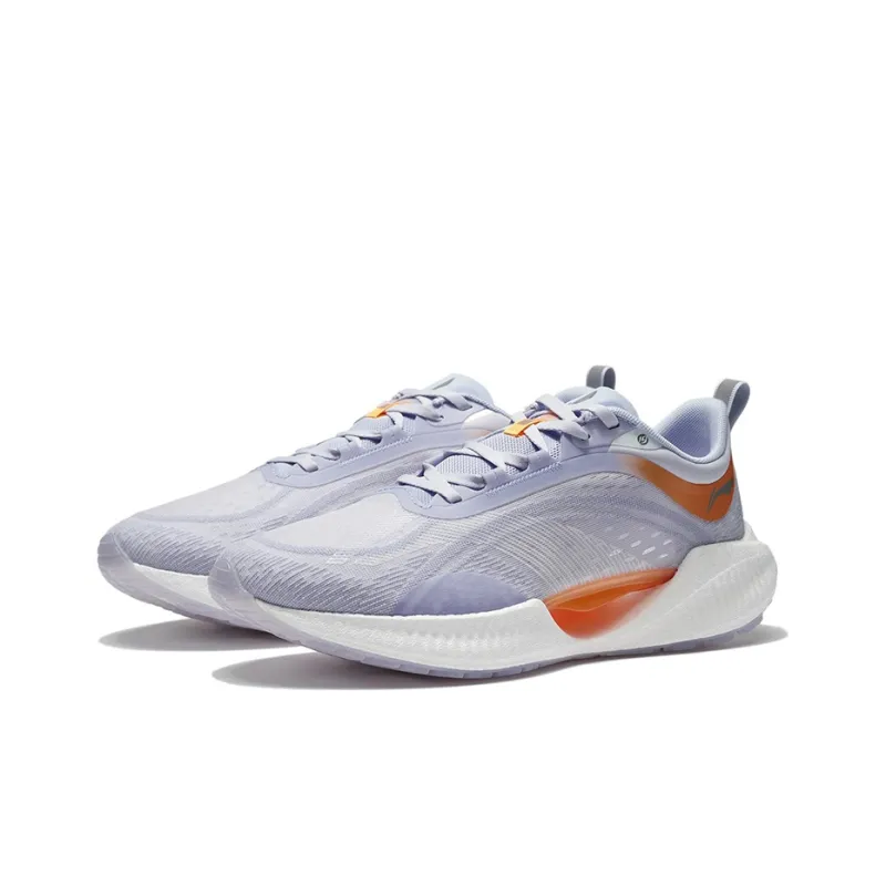 LiNing Super Light 19 Cushioning Anti Slip And Wear Resistant Low Top Running Shoes Men's Purple Orange-2