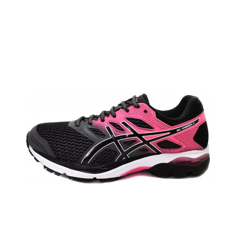 Asics Gel-Shogun 2 Cushioned Wear-Resistant Slip-Resistant Low-Top Running Shoes Women's Black Pink-0