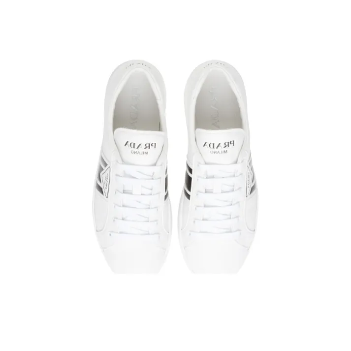 PRADA New Avenue Leather Low 'White Black'-3