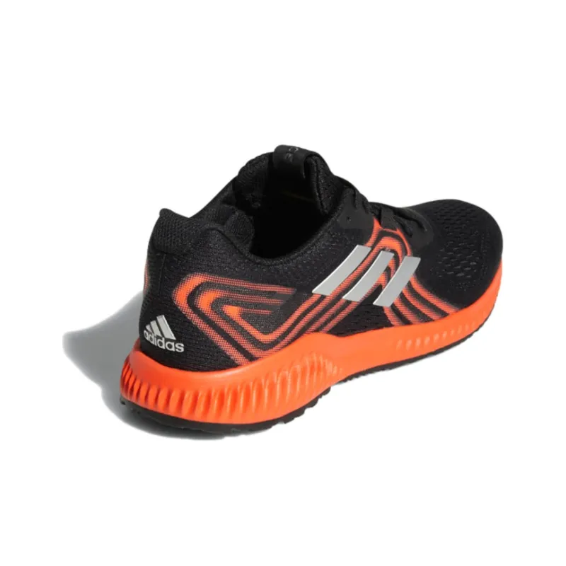 Adidas Aerobounce 2 Breathable Low-Top Running Shoes Men's Black Orange-3