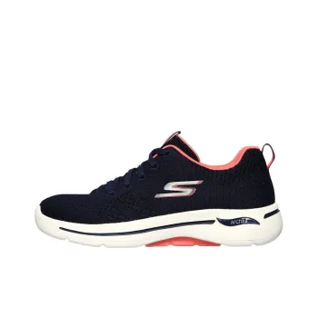 Skechers Go Walk Arch Fit Cushioning Anti-Slip And Wear-Resistant Low-Top Casual Shoes Women's Blue Pink