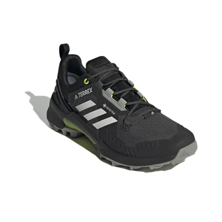 Adidas Terrex Swift R3 Gore Tex Hiking Slip Resistant And Breathable Low Top Hiking Shoes Men's Black White Green-2