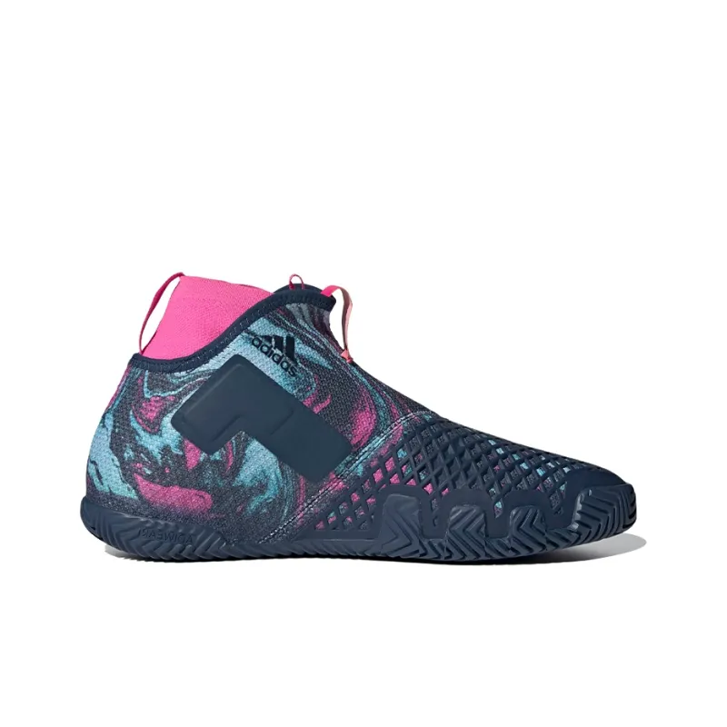 Adidas Stycon Laceless Hardcourt Cushioning Anti-Slip And Wear-Resistant Mid-Top Tennis Shoes Men's Marine Blue-1