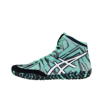Asics Aggressor 3 Wrestling Cushioned Wear Resistant Slip Resistant Mid Top Running Shoes Men's Blue Black