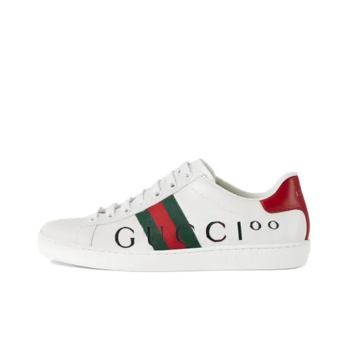 GUCCI ACE Skateboard Shoes Men Low-Top White/Green/Red