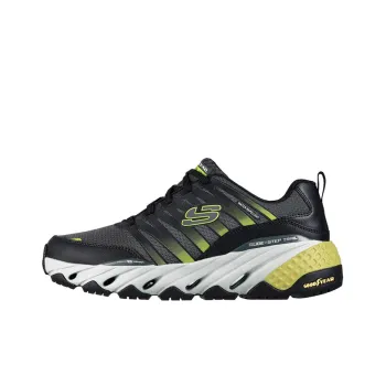 Skechers ARCH FIT GLIDE-STEP TRAIL Cushioning Anti-Slip And Wear-Resistant Low-Top Running Shoes Men's Black Yellow