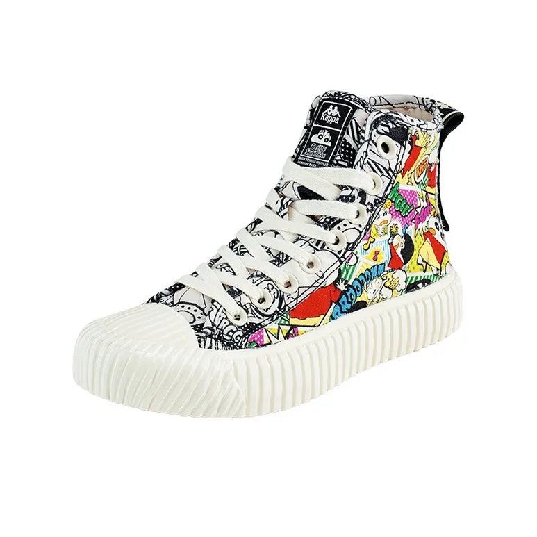 Crayon Shinchan x Kappa Anti-Slip And Wear-Resistant Lightweight High-Top Canvas Shoes Unisex Black-2