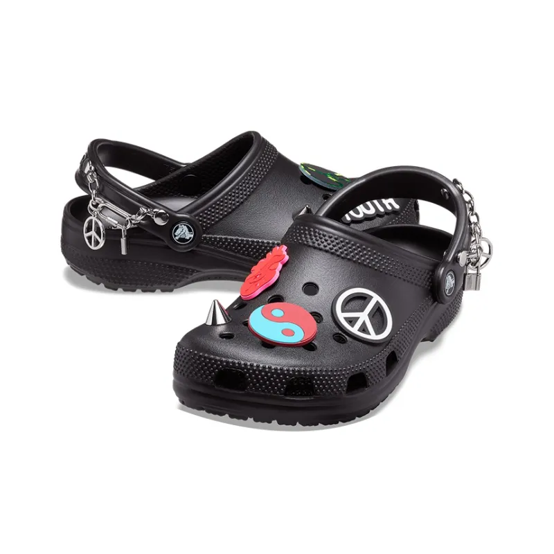 Crocs Classic Feel The Positivity Casual Unisex Black Sandals-3