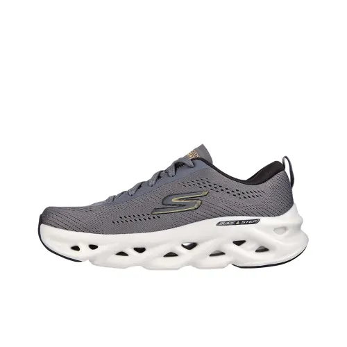 Skechers Glide Step Running Shoes Men Low-Top Dark Gray