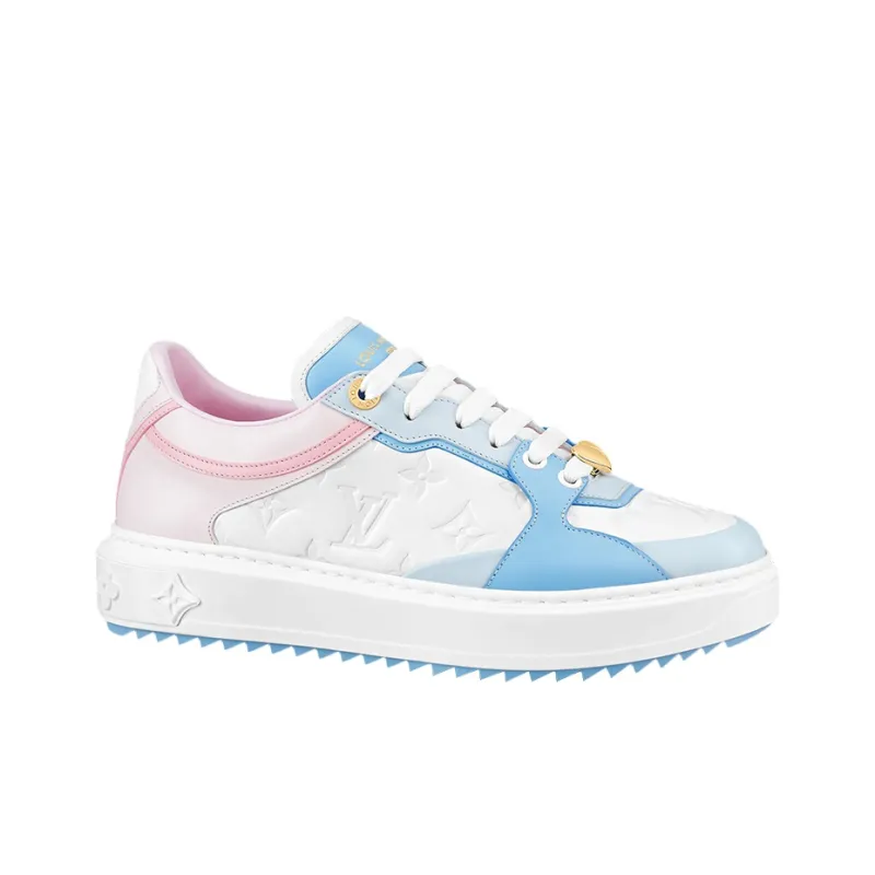 LOUIS VUITTON Time Out Sneakers 'White Monogram With Blue Pink' Women's-1