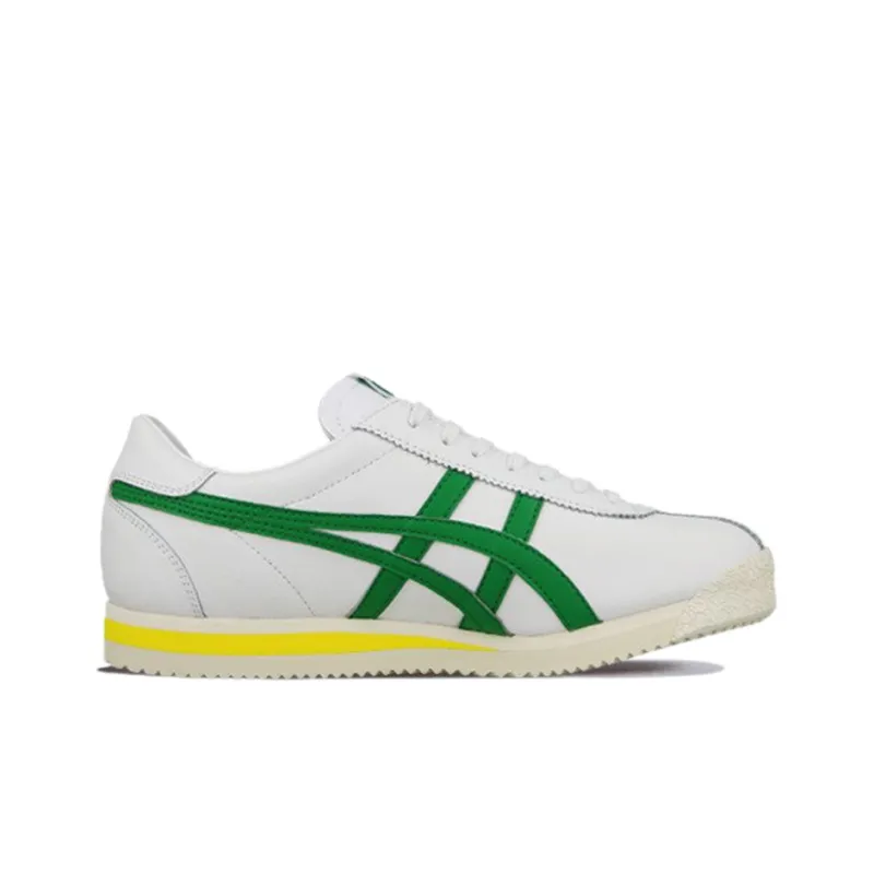 Onitsuka Tiger Corsair Wear Resistant Low Top Running Shoes Men's White Green-1