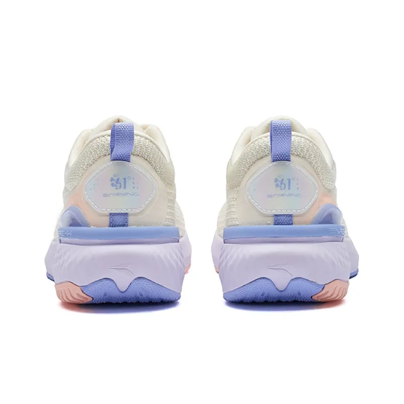 361° Fluttering Strength Breathable And Resilient Low-Top Running Shoes Women's White Purple-3