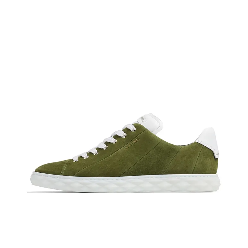 Jimmy Choo Diamond Wear-Resistant Slip-Resistant Low-Top Casual Skateboard Shoes Men's Light Olive Green-0