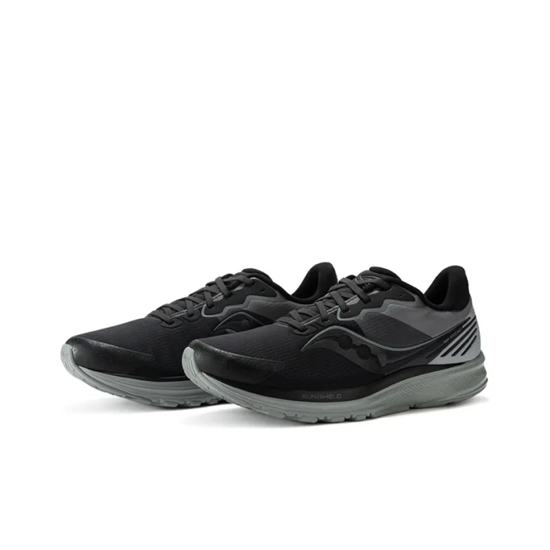 Saucony Ride Yutu 14 Cushioning Anti Slip And Wear Resistant Breathable Support Low Top Running Shoes Men's Black Gray-2