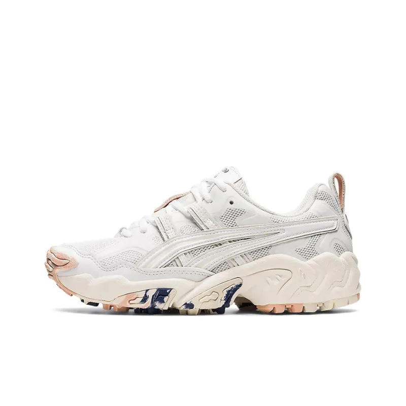 Asics Wear-resistant And Lightweight Low-Top Running Shoes Women's Cream White-0