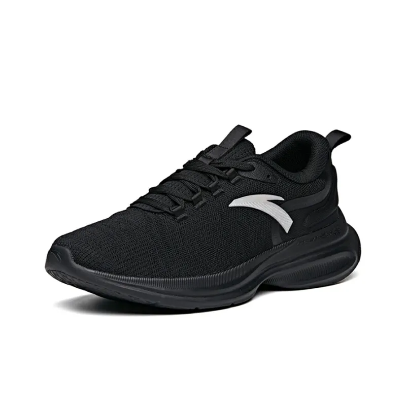 Anta Cushioning Anti Slip Wear Resistant Breathability Low Top Running Shoes Men's Black-1