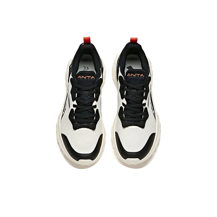 Anta Soft Column Shock Absorbers Slip Resistant, Abrasion Resistant, Breathable Low Top Running Shoes Men's White Black-2